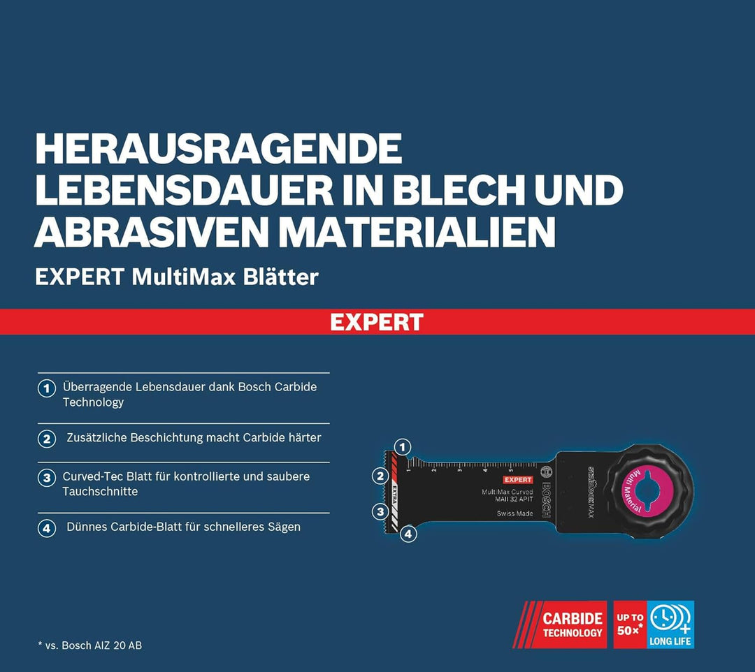 Bosch Accessories 1x Sägeblatt Expert MultiMax MAII 32 APIT (für Edelstahlbleche, Breite 32 mm, Zube
