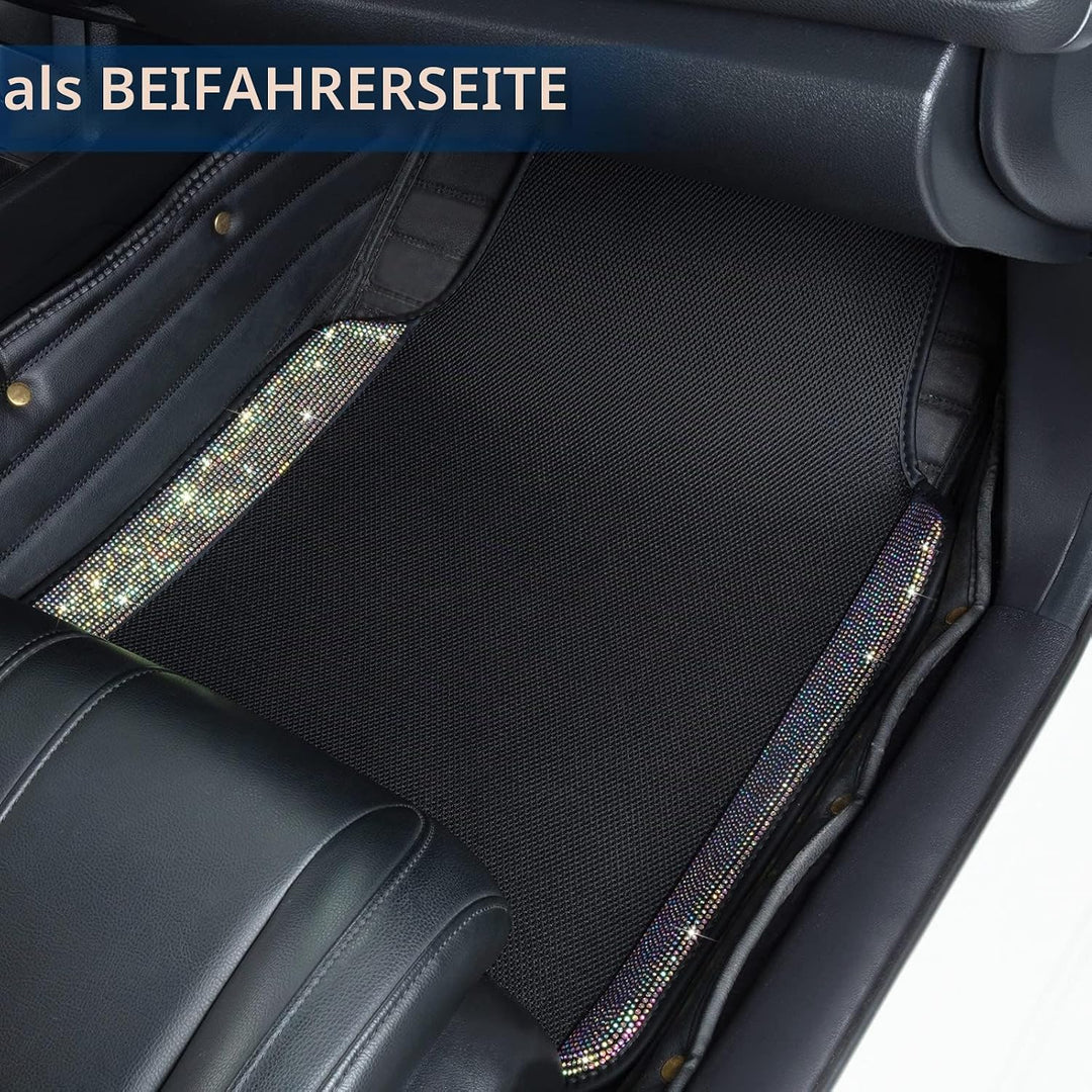eing atmungsaktive universelle Bling-Anti-Rutsch-Auto-Fussmatte mit Kristall-Strasssteinen für Fraue