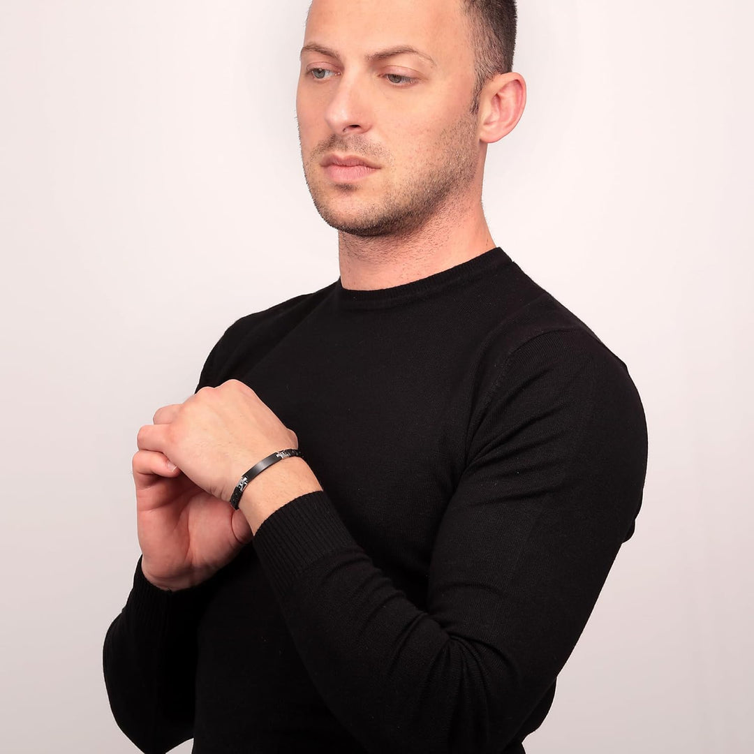Morellato Herrenarmband, Motown Kollektion, aus Edelstahl, Schwarz PVD, Kristalle - SALS49