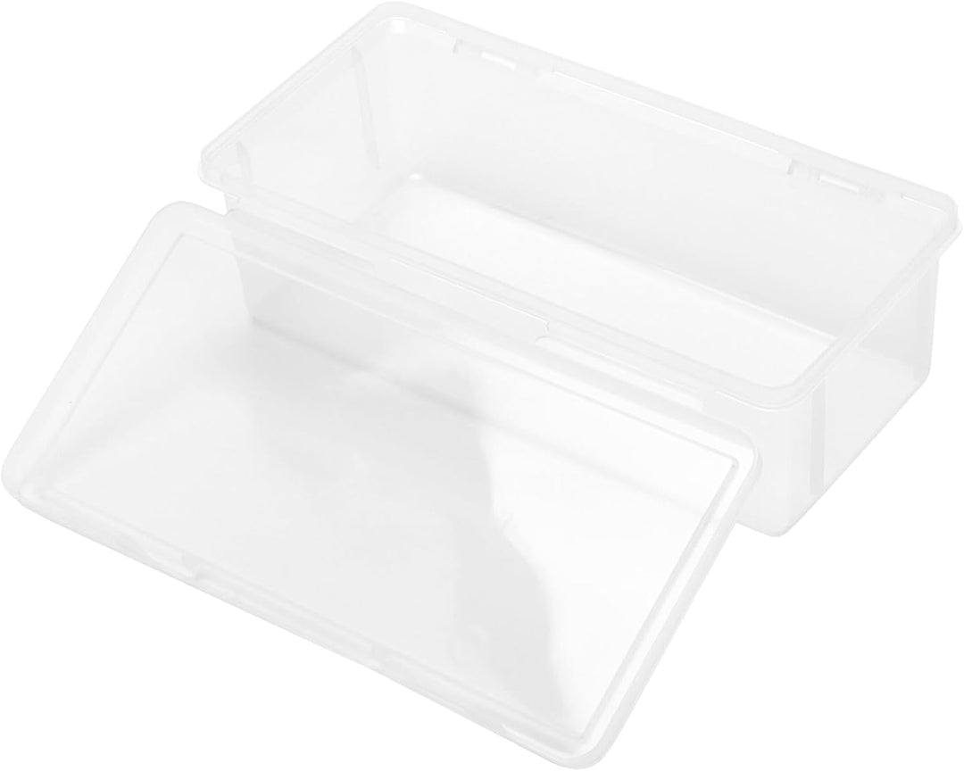 8 Stück Kunststoff Stiftebox Organizer mit Deckel, 19 x 9 x 6 cm Stapelbar Stifteboxen, Transparente