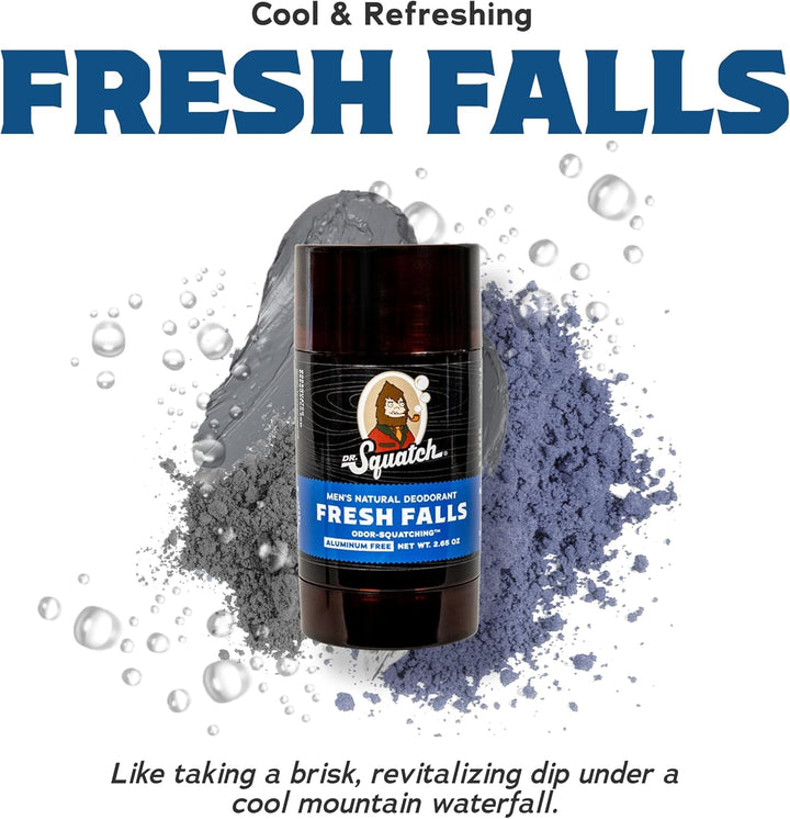 Dr. Squatch Men's Natural Deodorant - Aluminiumfreies Deodorant - Alpiner Salbei + Fresh Falls (78.4
