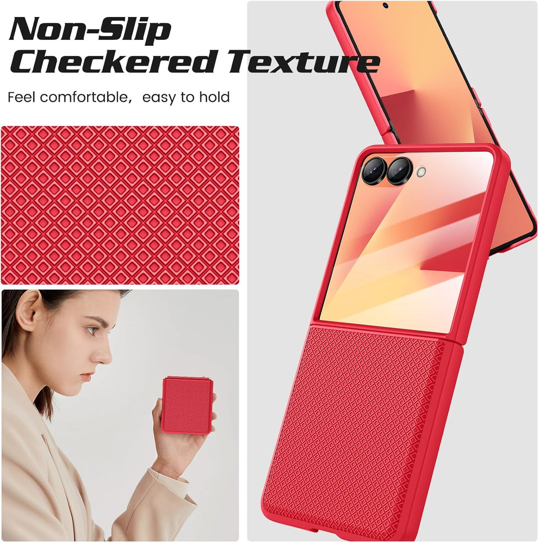 Doeshine für Samsung Galaxy Z Flip 7 Hülle [Not für Flip 7FE] mit Scharnierschutz & Displayschutzfol