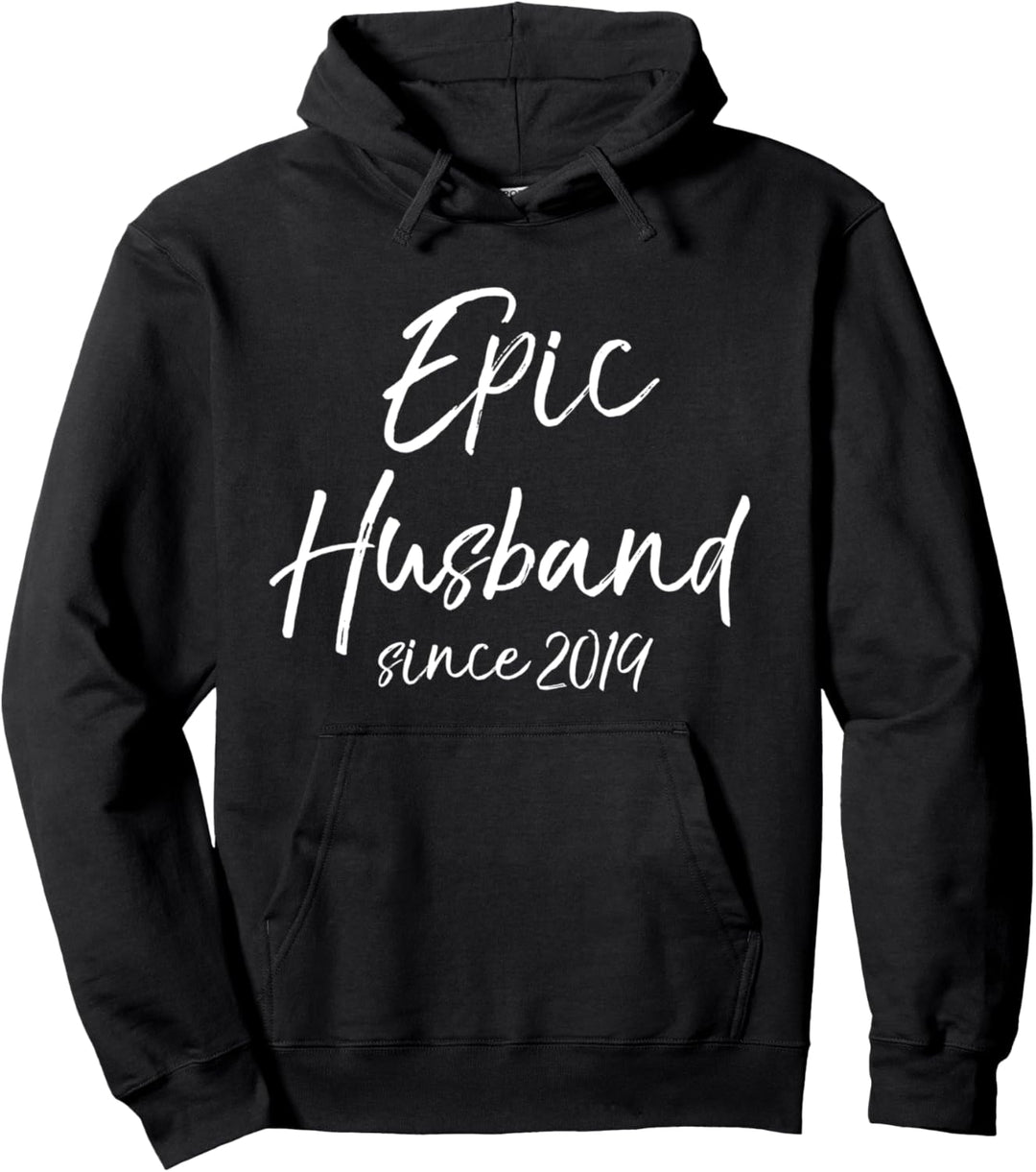 Matching 1st Anniversary Couple Gift Epic Husband Since 2019 Pullover Hoodie