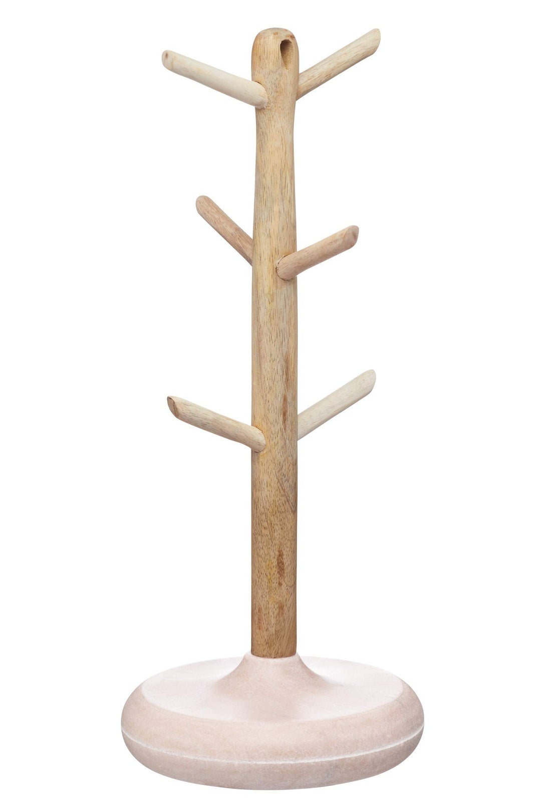 KitchenCraft Serenity Holzbecher Baum, Mangoholz / Marmor, Braun / Rosa, 15 x 36 cm Tassenbaum, Tass