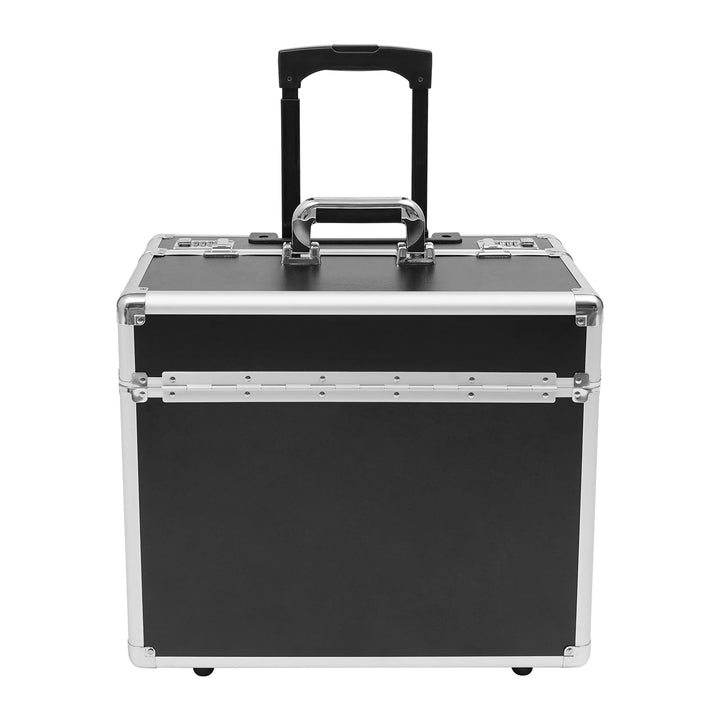 Aktenkoffer Rollbarer Businesstrolley Abschliessbarer Aktenbox Pilotenkoffer 48,5 * 23 * 39cm aus Al