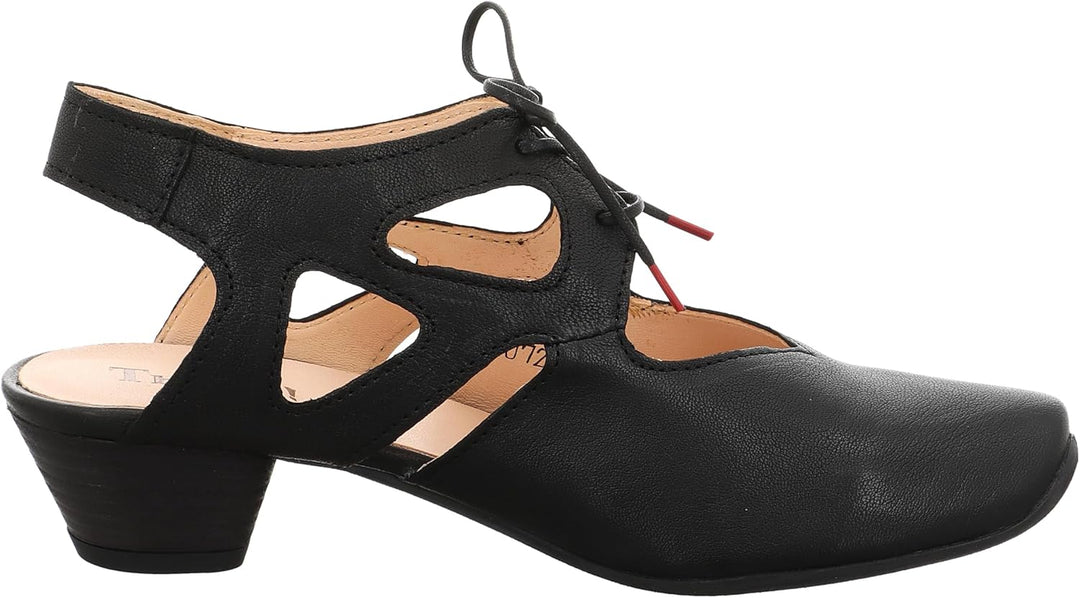 Think! Damen Aida Chromfrei Gegerbte Nachhaltige Slingback Pumps 36.5 EU 0000 Schwarz, 36.5 EU 0000