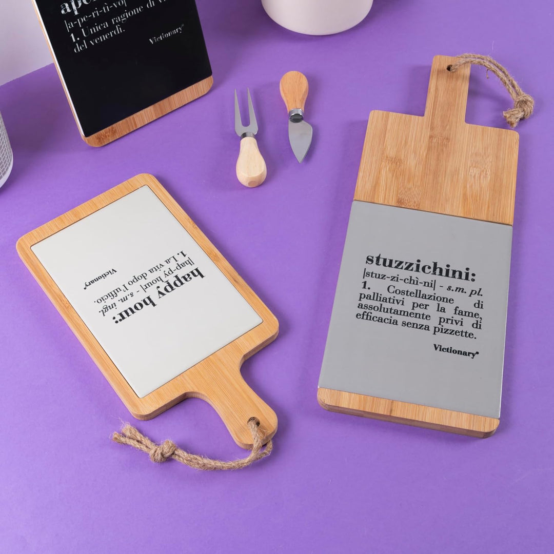 Victionary Schneidebrett aus Bambusholz und Keramik, 15 x 29,5 cm