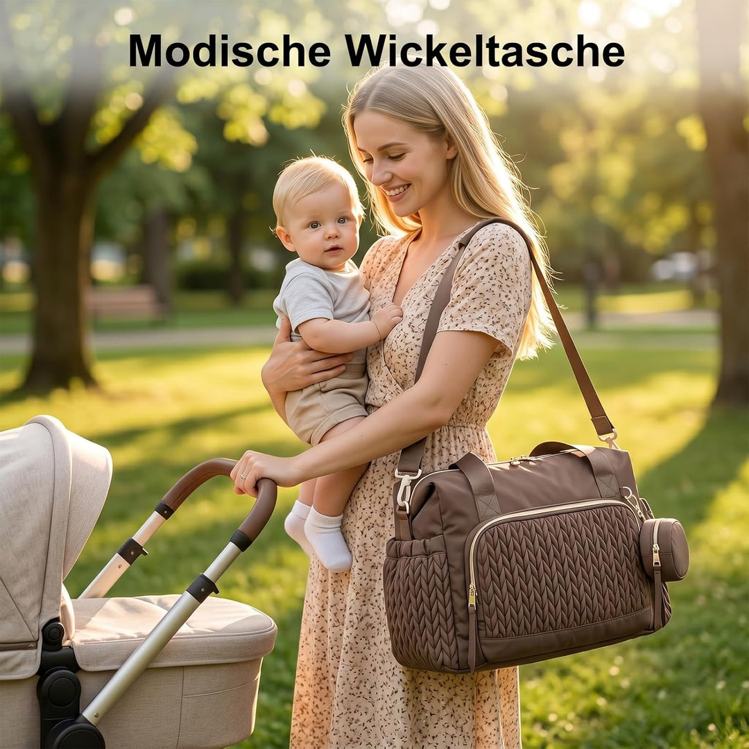 Wickeltasche Gross - Wickeltasche Kinderwagen mit Wickelunterlage, Multifunktionale Bag für Mommy, D