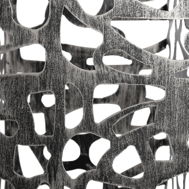 DESIGN DELIGHTS Dekorative SÄULE Enza | Metall, 70 cm antik-Silber/schwarz gewischt | Blumensäule, e