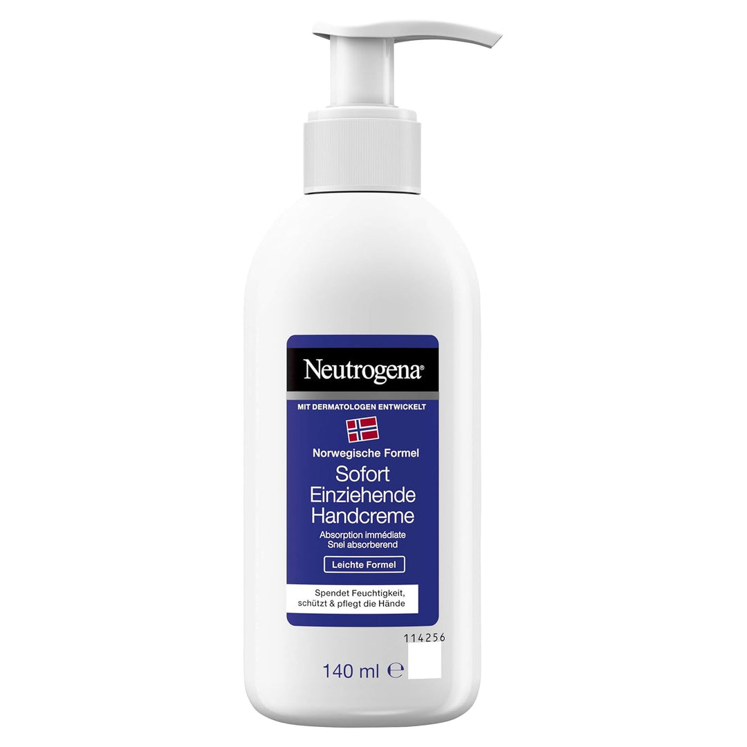 Neutrogena sofort einziehende Handcreme, Leichte Formel, 2er Pack(2 x 140ml) 0.5 ml (2er Pack), 0.5