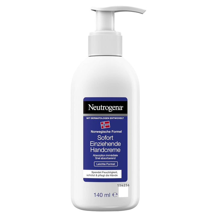 Neutrogena sofort einziehende Handcreme, Leichte Formel, 2er Pack(2 x 140ml) 0.5 ml (2er Pack), 0.5