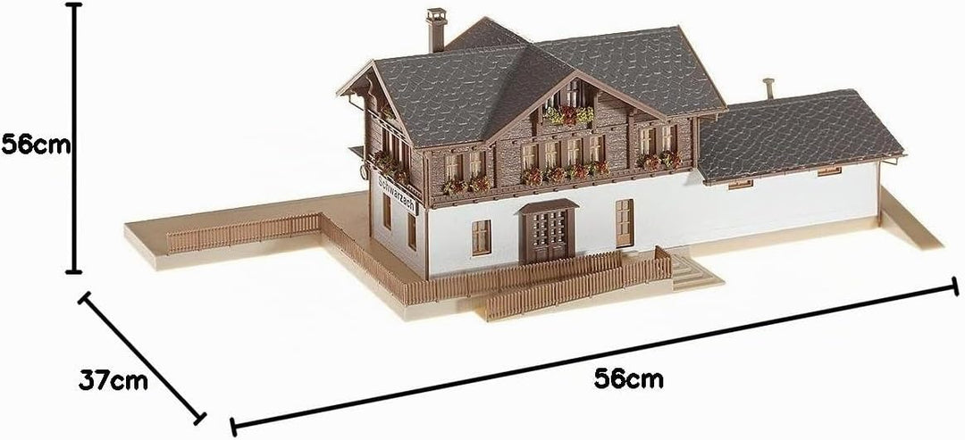 FALLER Bahnhof Schwarzach Modellbausatz mit 126 Einzelteilen 251 x 120 x 74 mm I Modelleisenbahn Zub