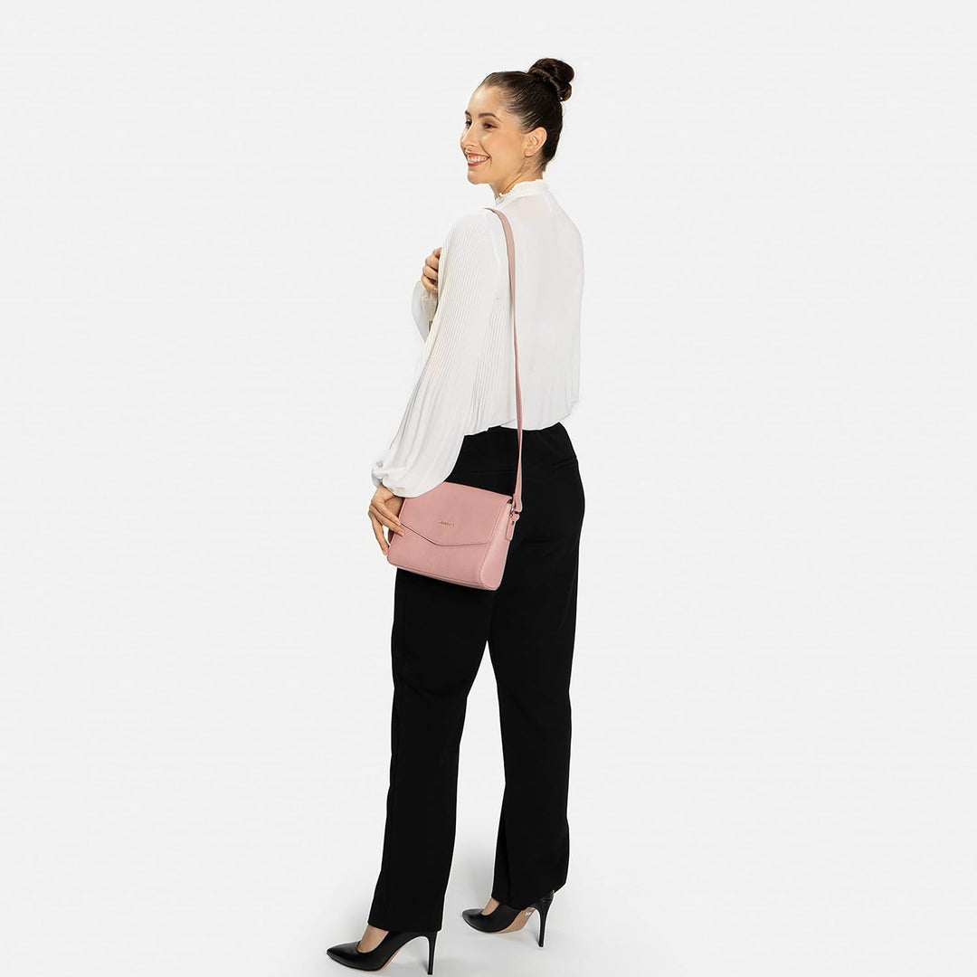 Lazarotti Bologna Leder Umhängetasche Damen | verstellbarer Schultergurt | mittelgrosse Crossbody Ba