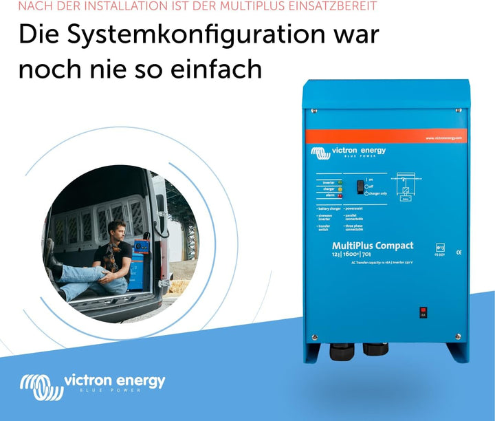 Victron Energy MultiPlus 1600VA 12-Volt 230V Reiner Sinus Wechselrichter 70 Amp Batterie Ladegerät,