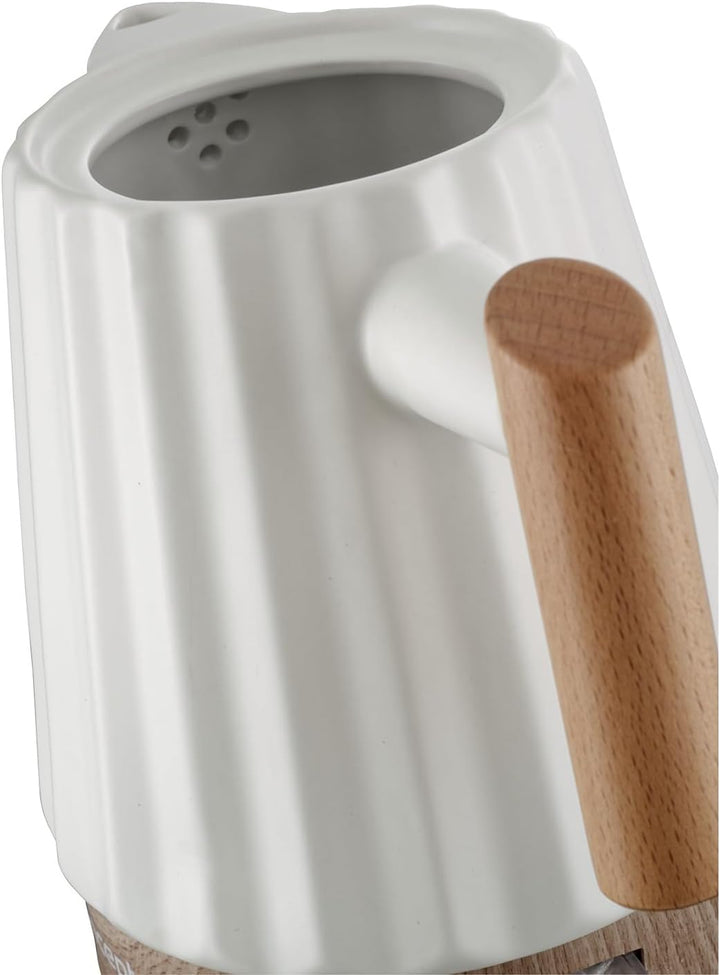 Concept Birdy RK0090 Keramik-Wasserkocher 1,5 L – Stilvoller Wasserkocher in Weiss mit Holzdetails |