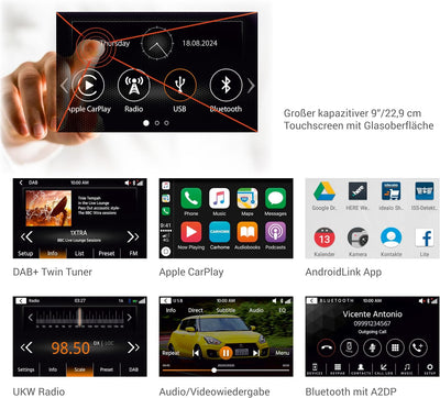 XZENT X-F285 – Autoradio kompatibel mit Ford Transit, Multimedia System/Mediencenter mit 9“ Touchscr