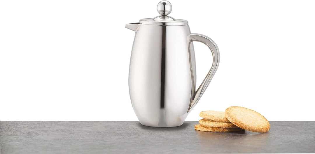 La Cafetière Edelstahl doppelwandige isolierte Cafetière 3 Tassen, Edelstahl, Silber 3 Tassen Cafeti
