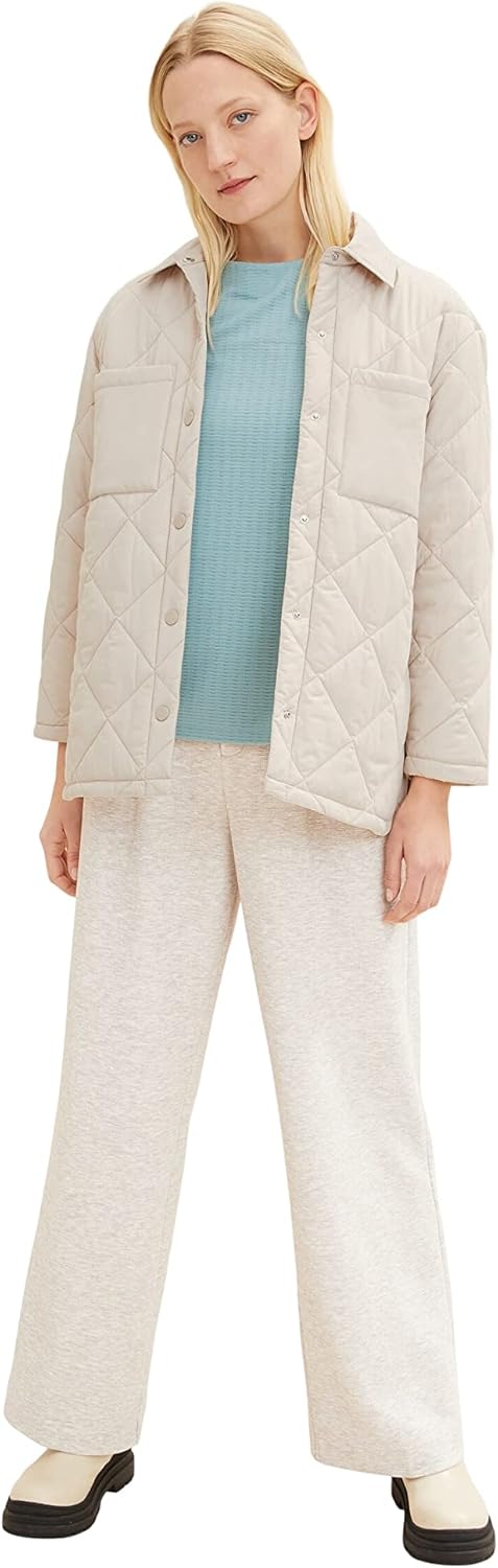 TOM TAILOR Damen Sweatshirt mit Polo-Kragen M 30838 - Tourmaline, M 30838 - Tourmaline