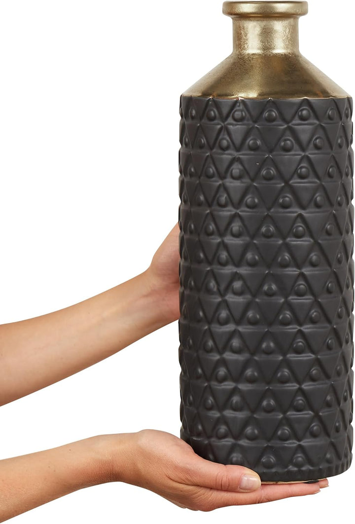 Hohe Vase im antiken Stil schwarz Arsin