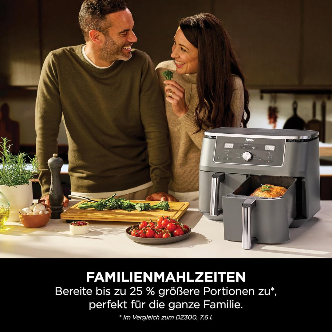Ninja Dual Zone Digital Air Fryer, 2 Schubladen, 6-in-1, Heissluftfritteuse, 9,5L, Heissluft-Frittie