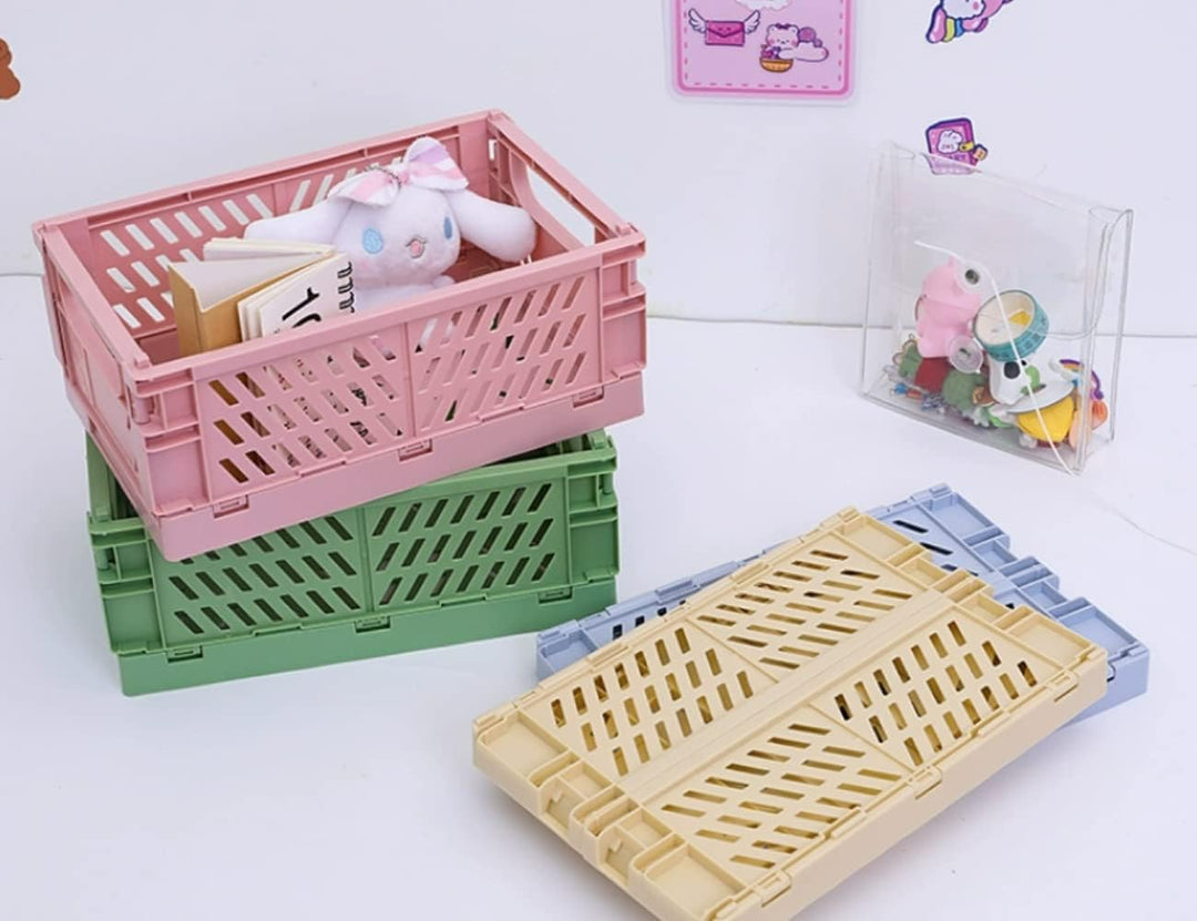 4 Stück Klappbox Grau 25×16×10cm,Klappkiste Körbe Aufbewahrung Zusammenklappbarer Tragbar Aufbewahru