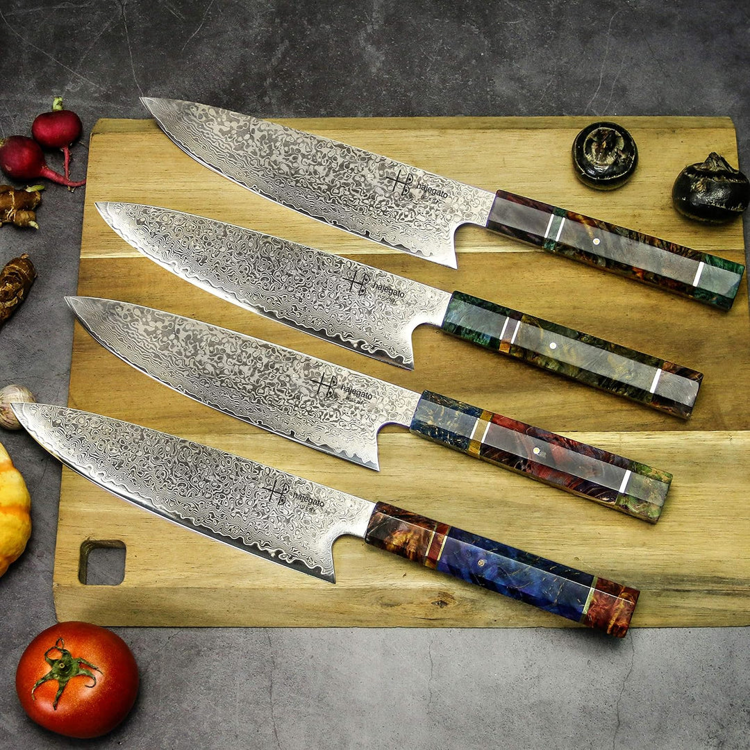 Hajegato Damastmesser Küchenmesser Einzigartiges Griff Kochmesser Profi Messer Japanisches Messer Vg