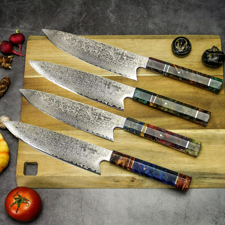 Hajegato Damastmesser Küchenmesser Einzigartiges Griff Kochmesser Profi Messer Japanisches Messer Vg