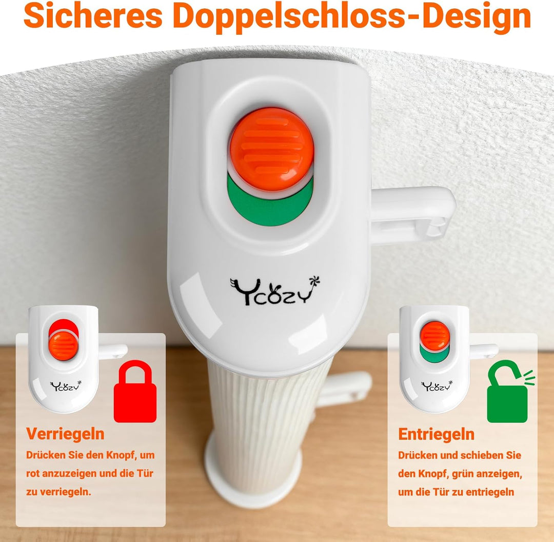 Ycozy 2026 Aufgerüstet Treppenschutzgitter 0-150cm Türschutzgitter Ausziehbar mit Stützstangen Trepp