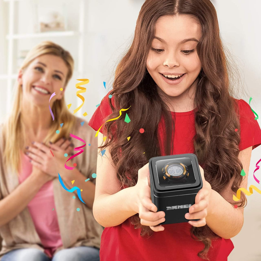 Dislocati Mehrstil LED wasserdichte Digitaluhr Wecker für Kinder - Geschenke & Spielzeug Kinder Gold
