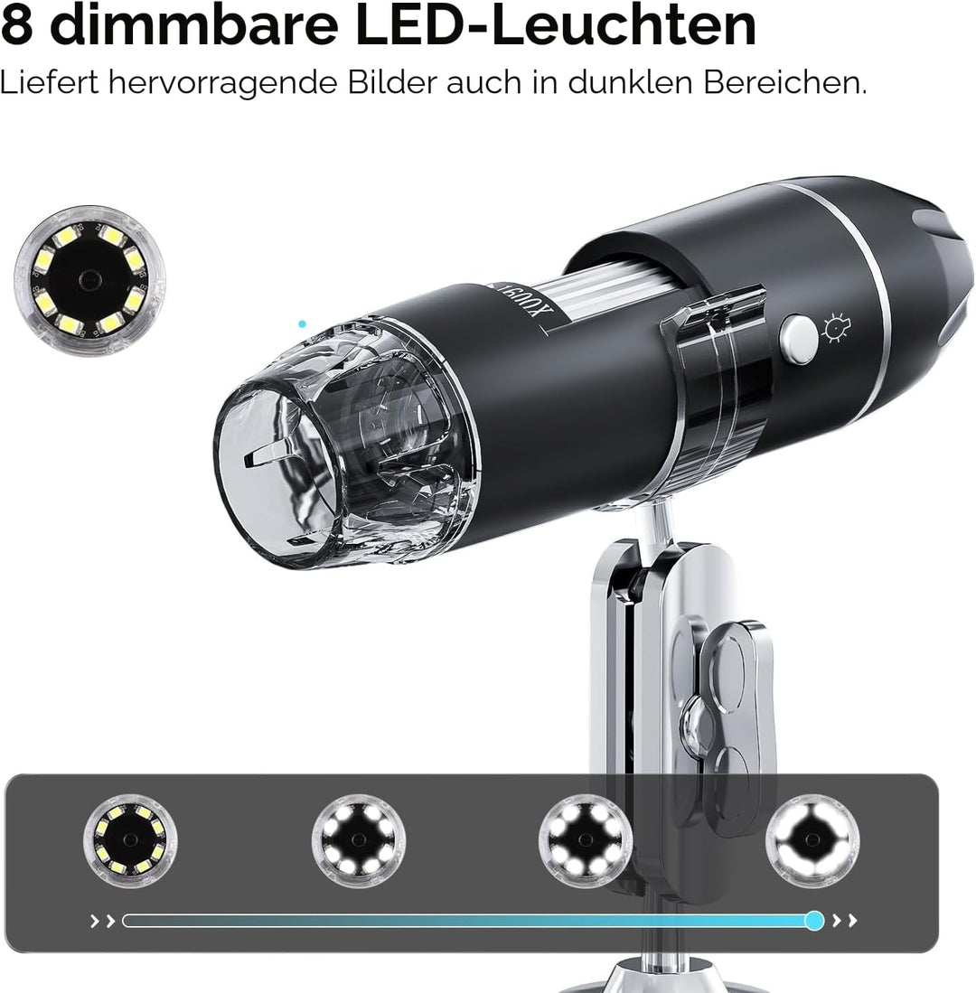 USB Digital Mikroskop, SKYBASIC handgeführte HD-Inspektionskamera mit 50- bis 1600-facher Vergrösser