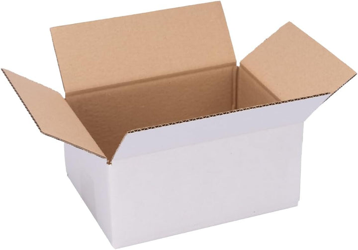 100 Faltkartons 200x150x90mm weiss KK 10 1 wellig rechteckig Versandkarton für kleine Waren | DHL Pä