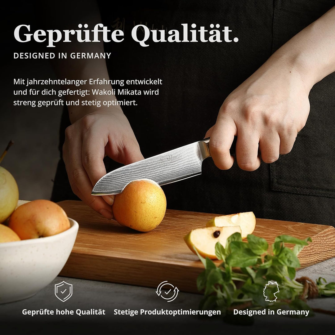 Wakoli Mikata Damast Kleines Santoku Messer 12 cm Klinge extrem scharf aus 67 Lagen I Damastmesser K