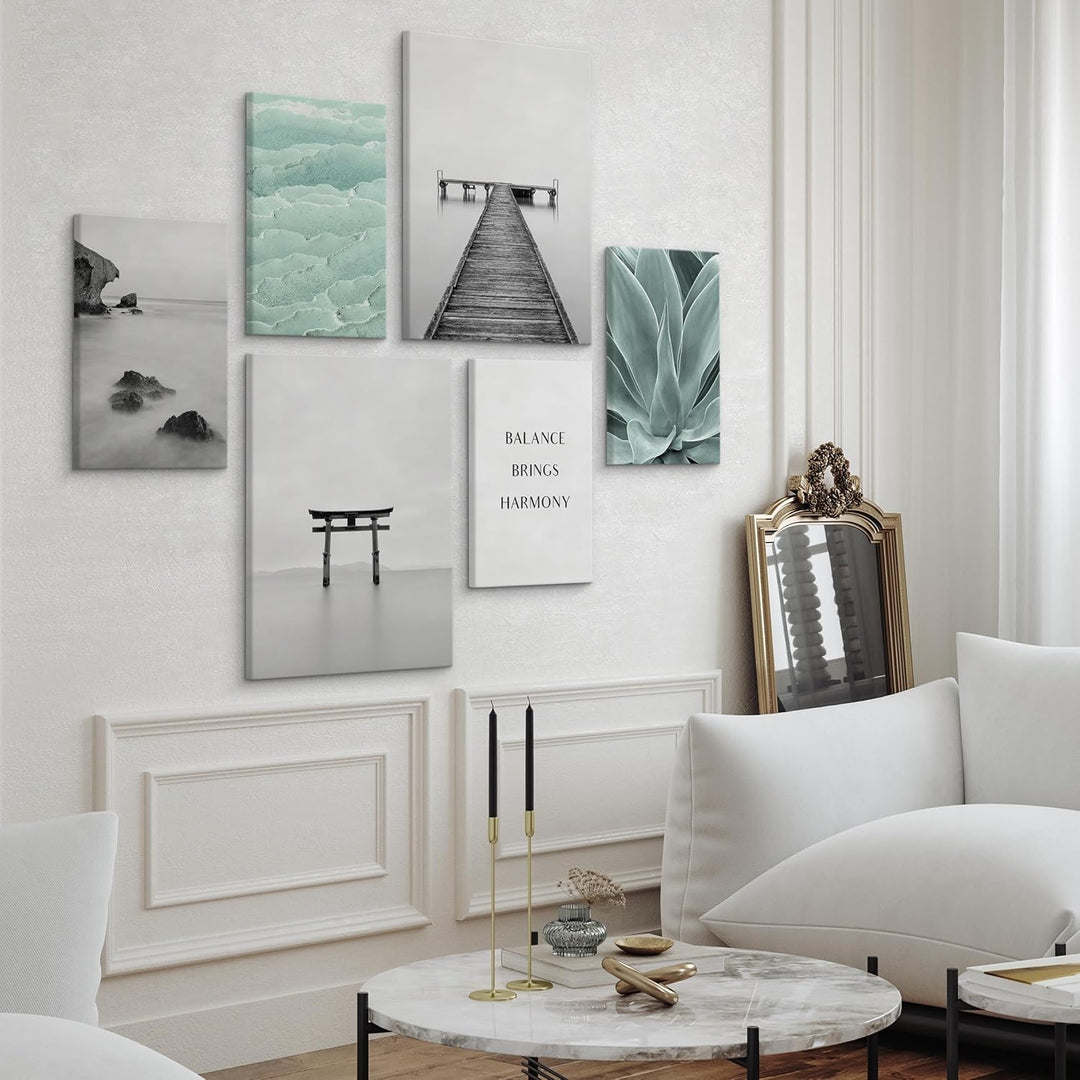 Muralo - Wandbilder Set - Leinwand Bilder Set Aufhängefertig - Bilder für Wohnzimmer Schlafzimmer -