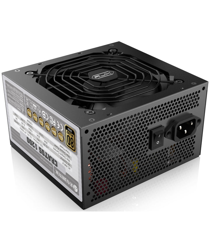 RAIJINTEK CRATOS 1200 BLACK, 80 Plus Gold Vollmodulares ATX 3.1 Netzteil, PCIe 5.1 12V-2x6 Kabel, Le