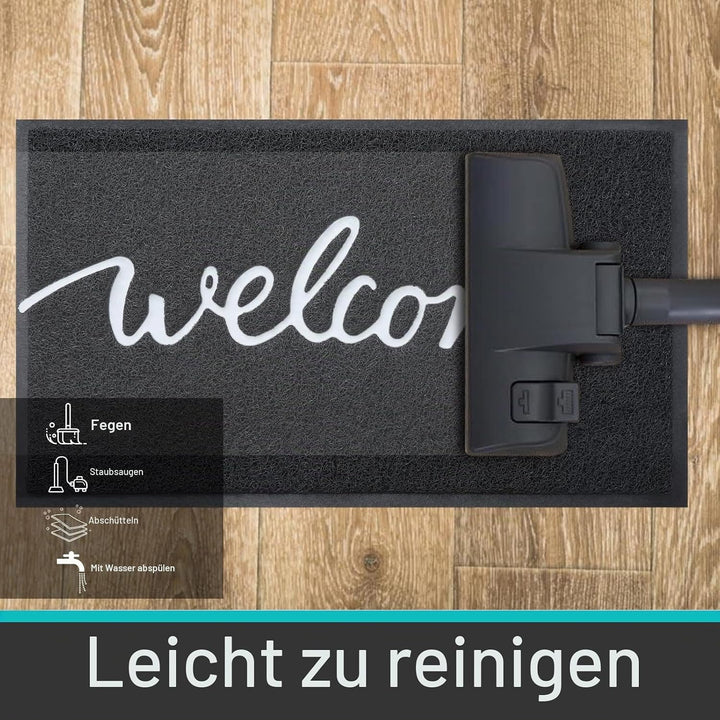 Homaxy Welcome Fussmatte aussen und innen, rutschfeste Schmutzfangmatte Türmatte, waschbar Fussmatte