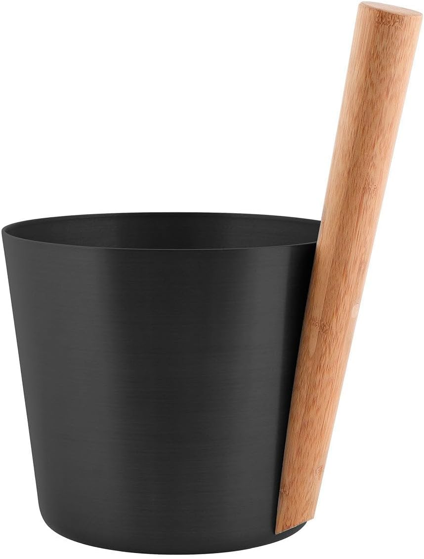 Rento - Aufgusseimer, Saunaeimer - Farbe: Schwarz - 5 Liter - Höhe: 35 cm/Durchmesser: 23