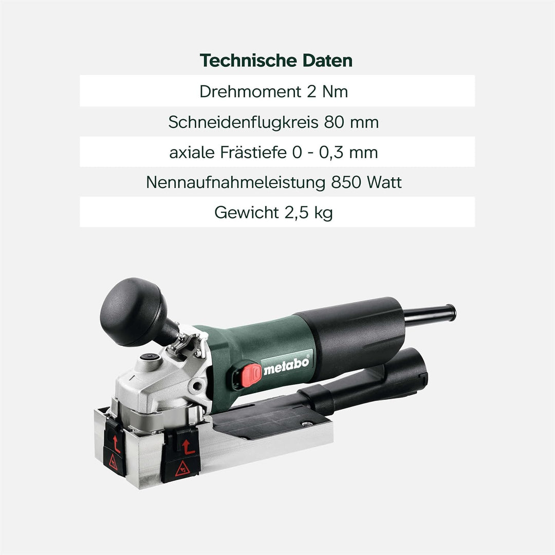 Metabo Lackfräse LF 850 S, zum Bearbeiten von unbehandeltem Holz, mit Metabox, Stufenlose Einstellun