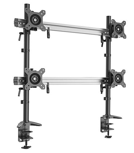 HFTEK 4-Fach-Monitorarm - Halterung Halter Tischhalterung für 4 Bildschirme von 15 bis 27 Zoll mit T