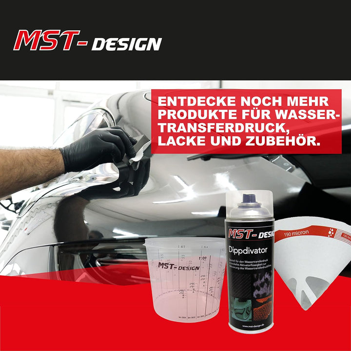 MST-Design Wassertransferdruck Folie I Starter Set Klein I WTD Folie + Dippdivator/Aktivator + Zubeh