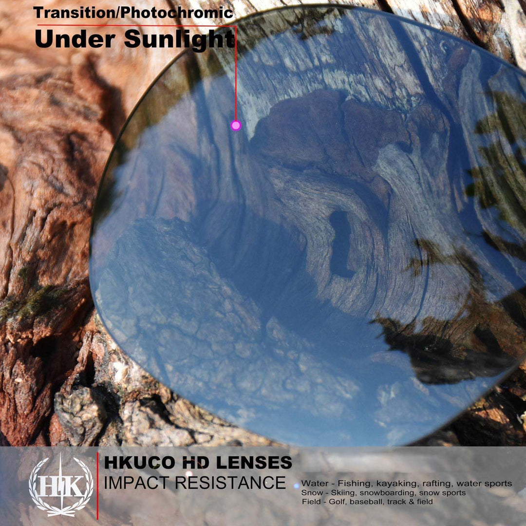 HKUCO Mens Replacement Lenses For Oakley Radar Path Sunglasses Transparent and Transparent Photochro