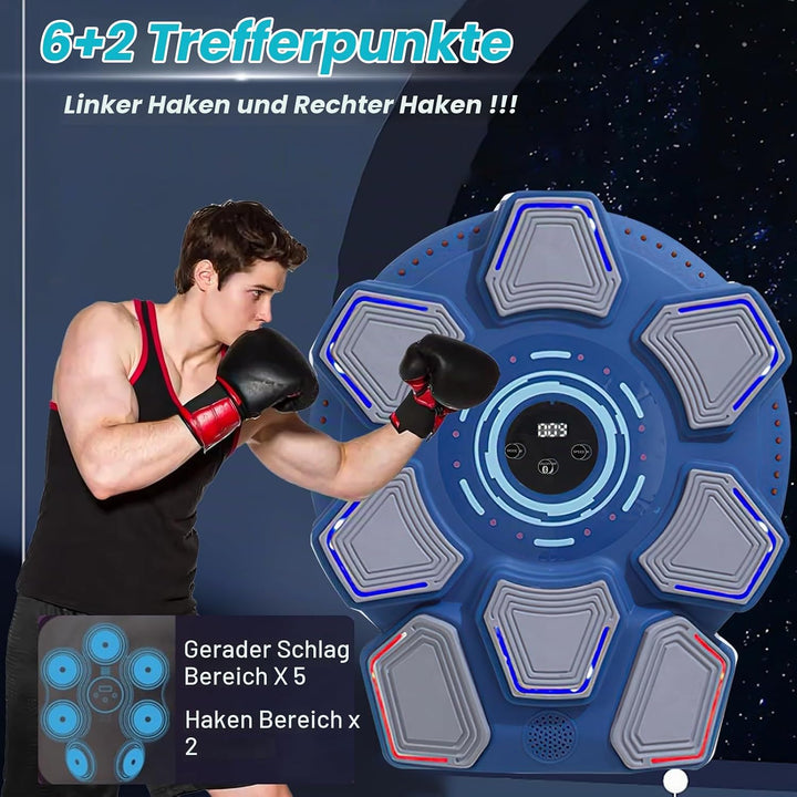 Music Boxing Machine für Erwachsene, Wandmontierte LED Licht Bluetooth Musikboxing Maschine Blau-8 S