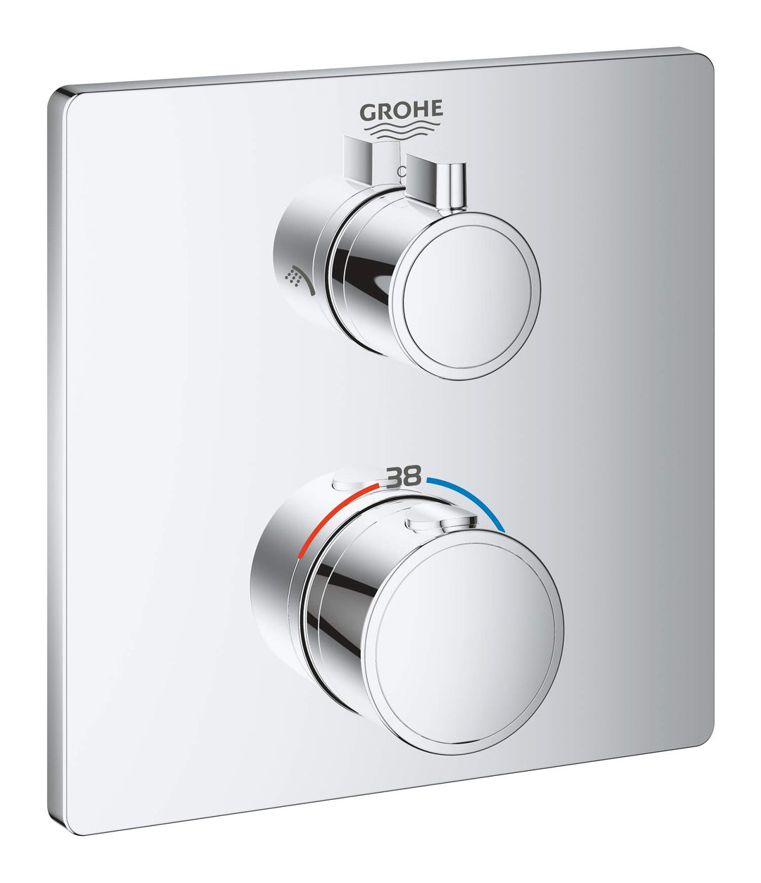 GROHE Grohtherm Thermostat-Brausebatterie (2-Wege-Umstellung, Sicherheitssperre bei 38°C, langlebige