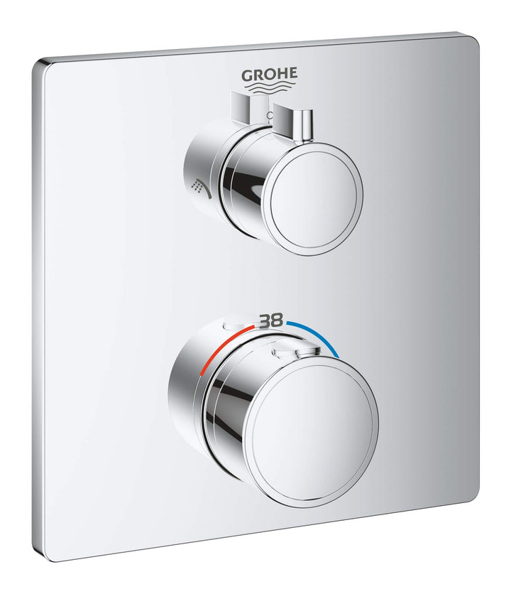 GROHE Grohtherm Thermostat-Brausebatterie (2-Wege-Umstellung, Sicherheitssperre bei 38°C, langlebige