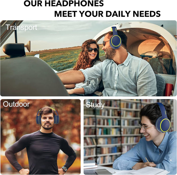 RORSOU B10 Bluetooth-Kopfhörer Over-Ear, 2 EQ-Musikmodi und 50 Stunden Spielzeit, kabelloser Kopfhör