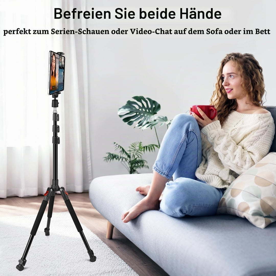 200cm Kamera Stativ, Leichtes Camera Tripod mit 360°Drehkugelkopf, Tragbar Fotografie Lichtstativ, A