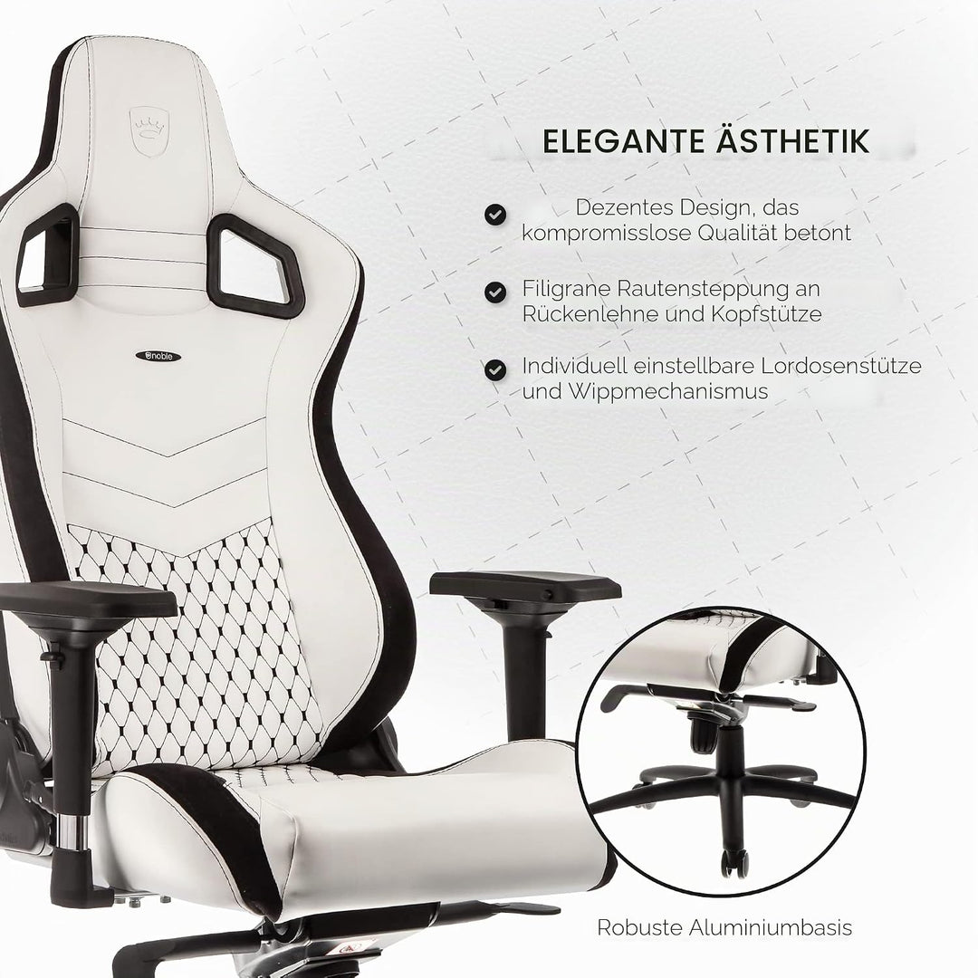 noblechairs Epic Gaming Stuhl - Bürostuhl - Schreibtischstuhl - PU-Kunstleder - Inklusive Kissen - W