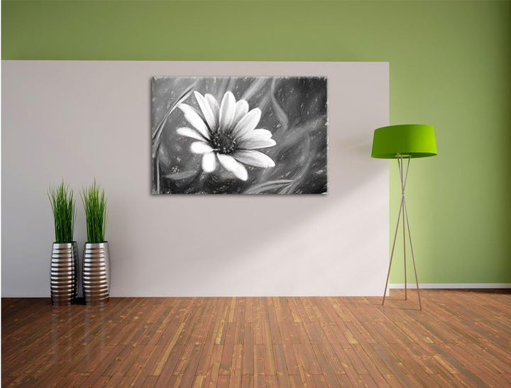 Pixxprint lilane Blume in der Natur Kunst als Leinwandbild/Grösse: 100x70 cm/Wandbild/Kunstdruck/fer