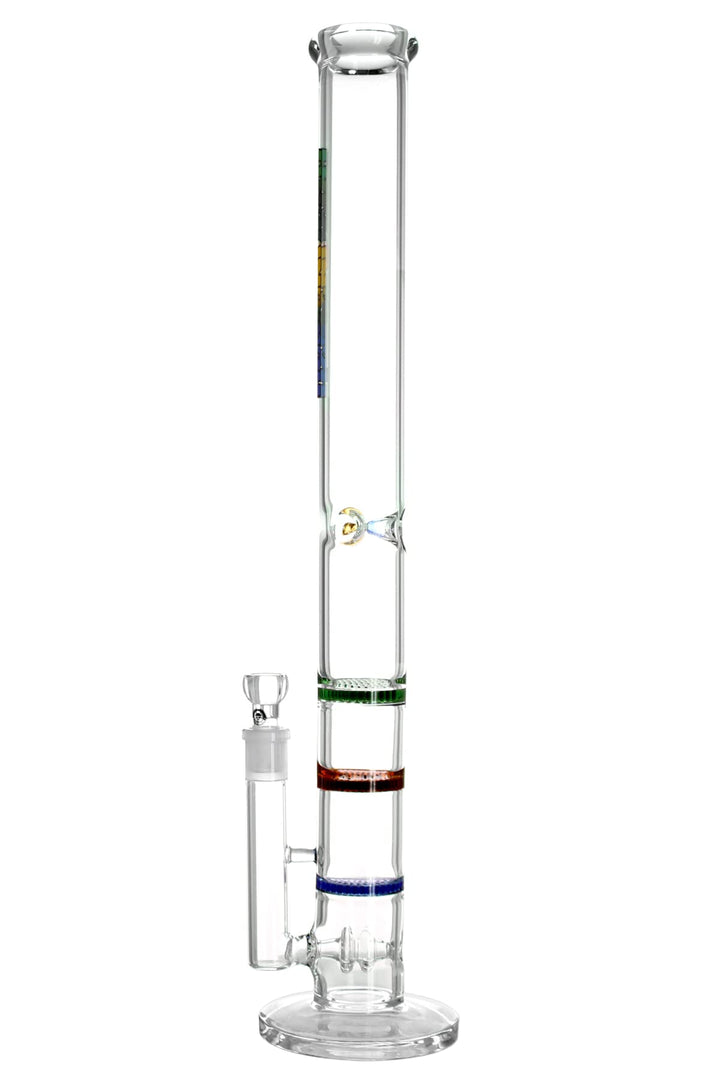 Heisenberg Old School Glasbong Color-Line 56cm mit 3x Honeycomb-Perkolator und Eiskerben
