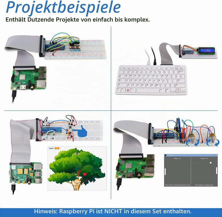 FREENOVE Ultrasonic Starter Kit for Raspberry Pi 4 B 3 B+ 400, 484-Page Detailed Tutorial, Python C