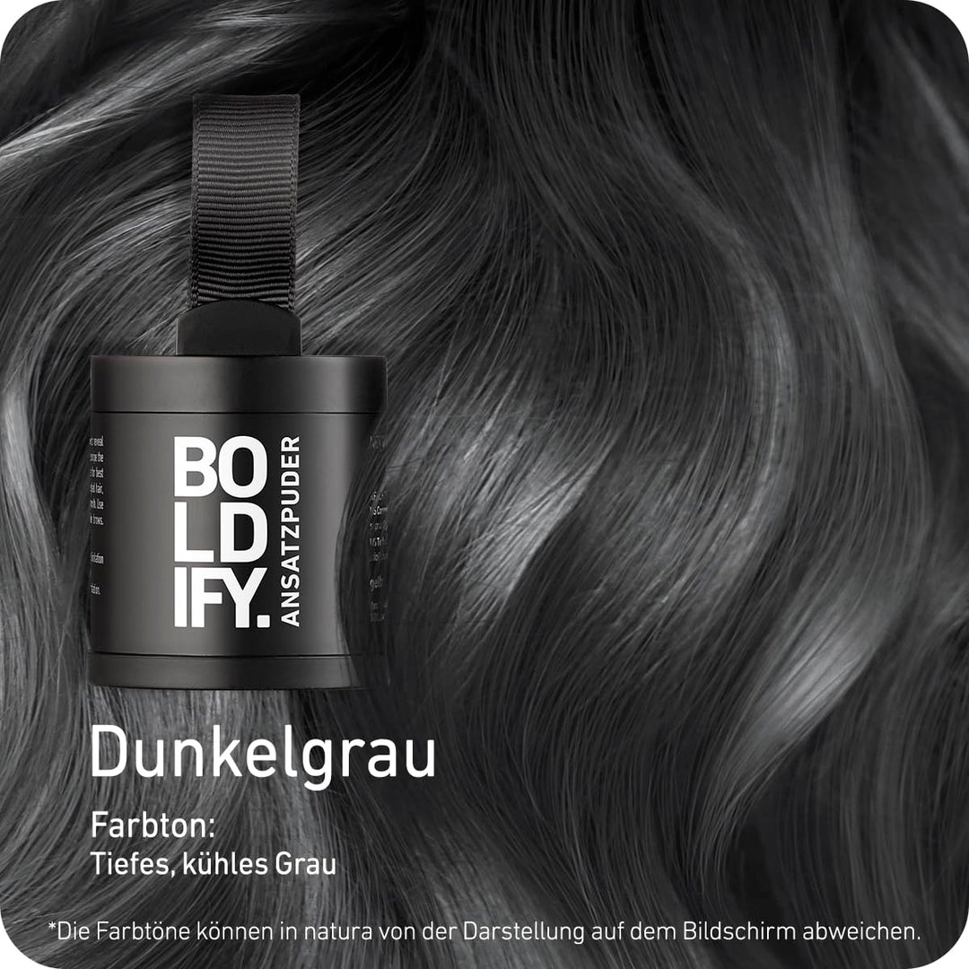 BOLDIFY Ansatzpuder ﻿Grosspackung - Haar Concealer zur Haarverdichtung für Frauen und Männer, Grauab